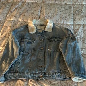 Cotton On Blue Denim Jacket with Cream Sherpa Lining